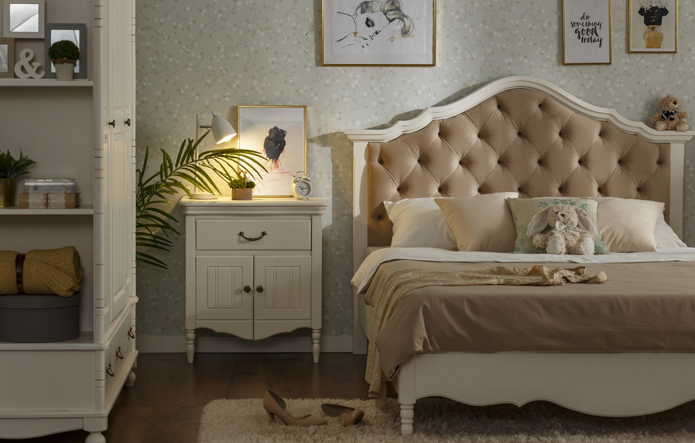 Прикроватный комод массив сосны белый Айно №16