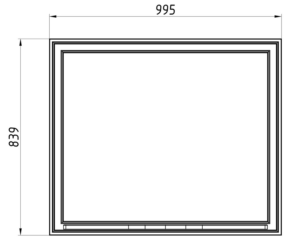 Зеркало Монте 100 с полочкой