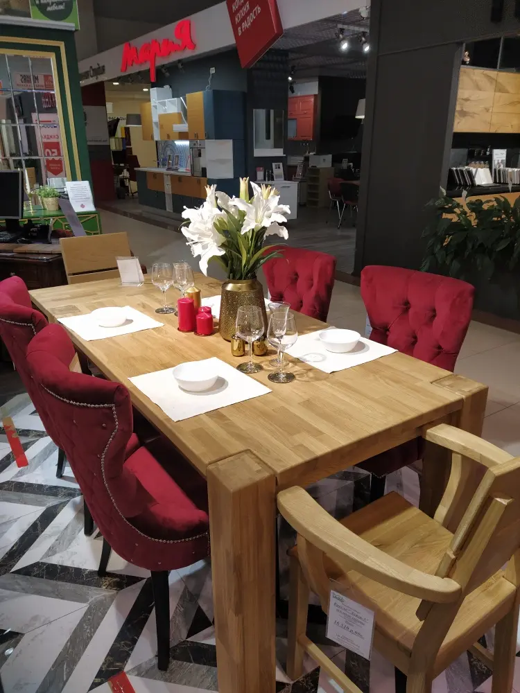 Стол обеденный прямоугольный массив дуба Аляска 2200 (нога 120) "Премиум"