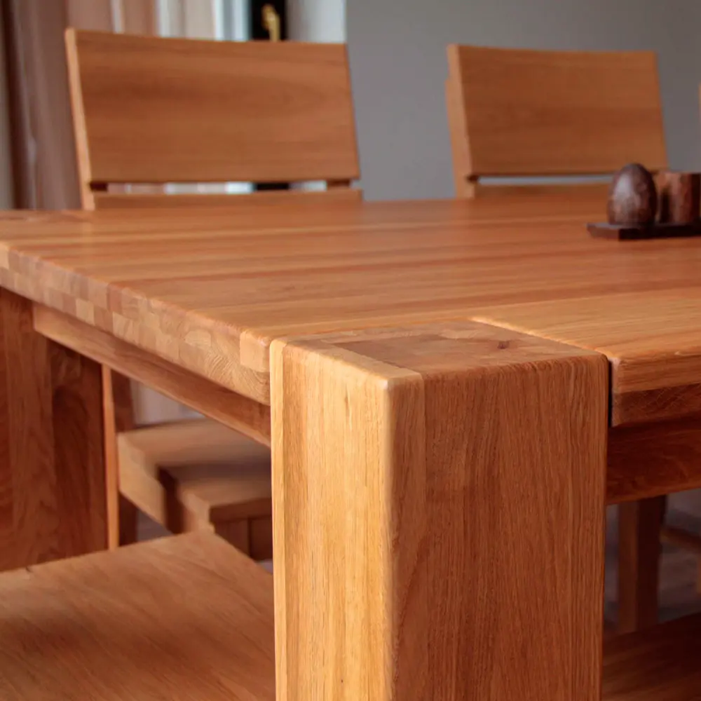 Стол обеденный прямоугольный массив дуба Аляска 2200 (нога 120) "Премиум"