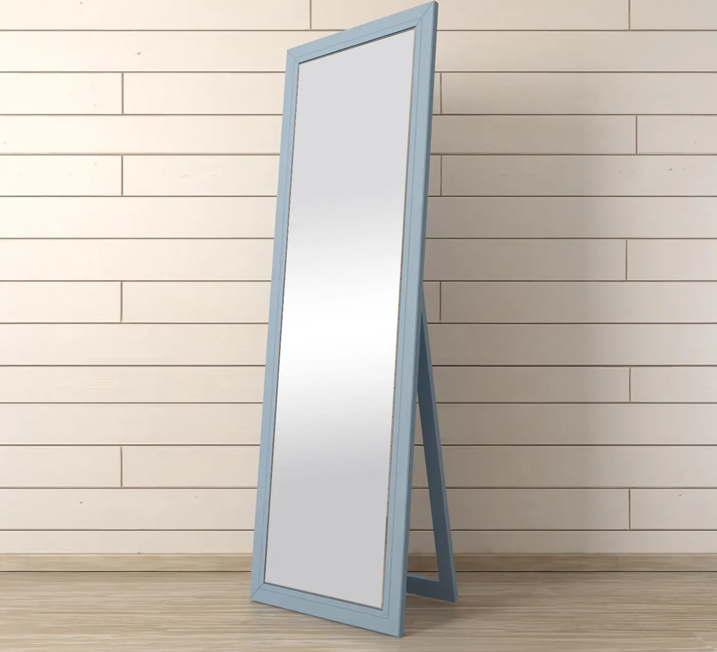 Напольное зеркало из дерева "Rome" голубое