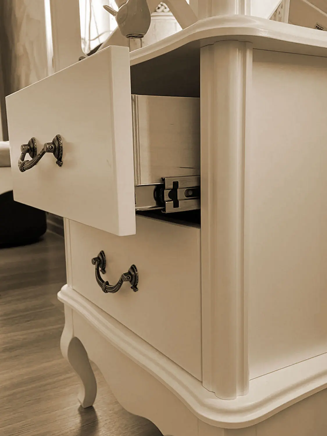 Этажерка 2 ящика Авиньон 2 полки (ваниль М-18)