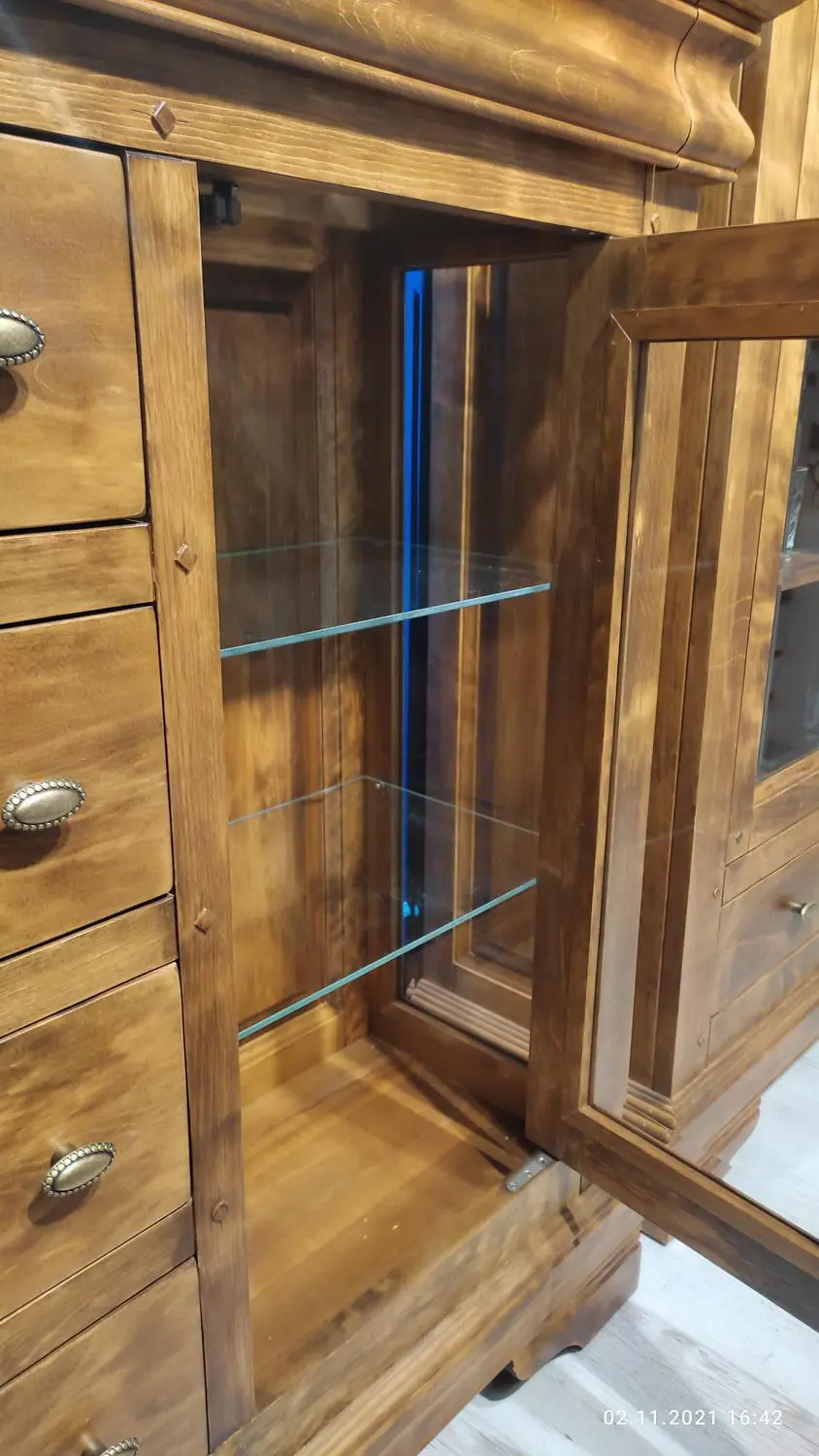 Комод с ящиками ольха Луи Филипп ОВ 06 (стекло)