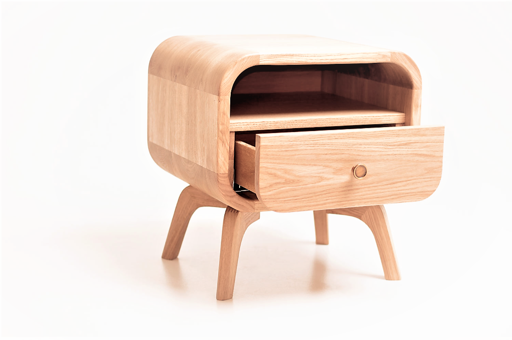 Тумба с ящиком из дерева в Скандинавском стиле "Ellipse"