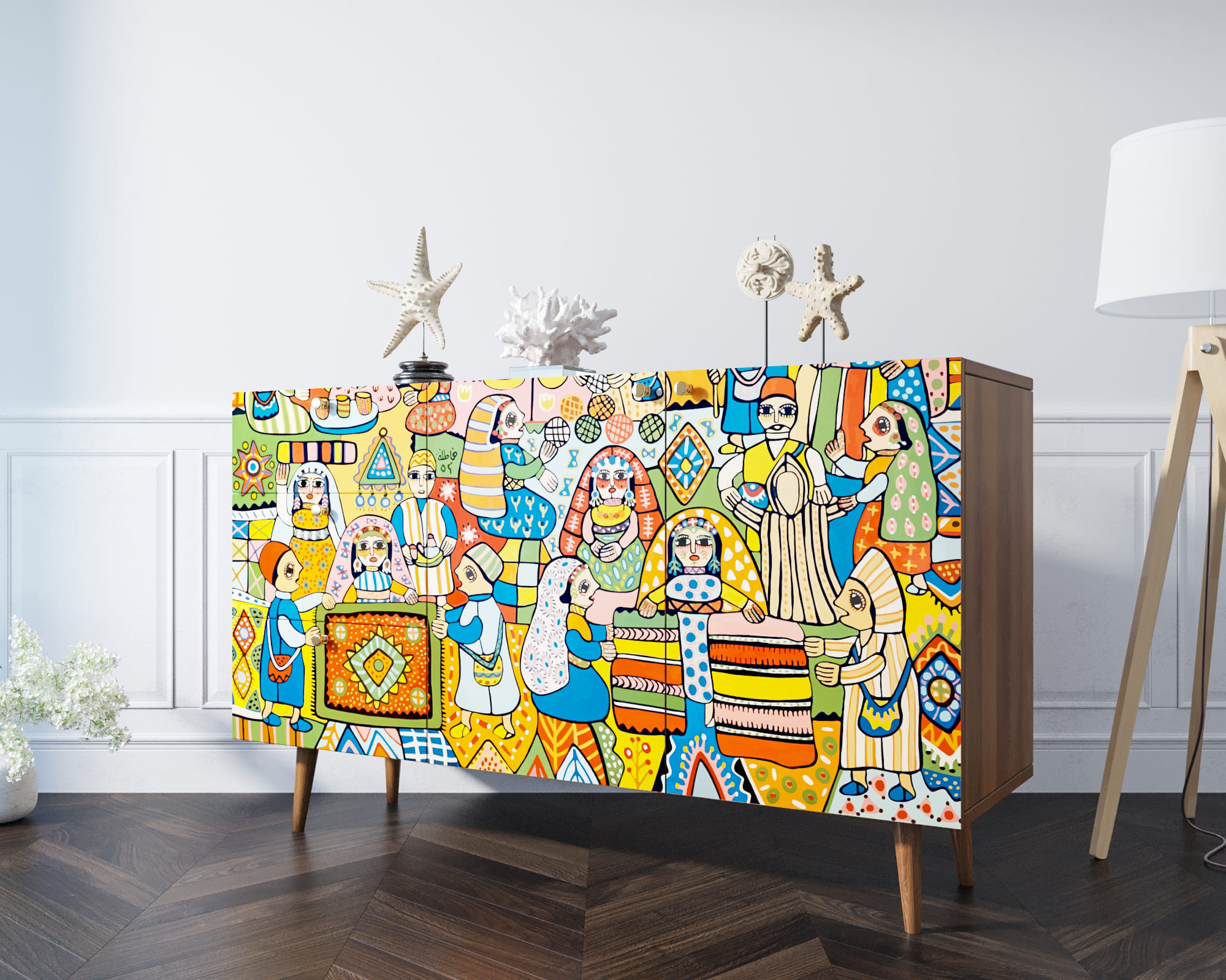 Комод "Berber" с двумя дверками и ящиками