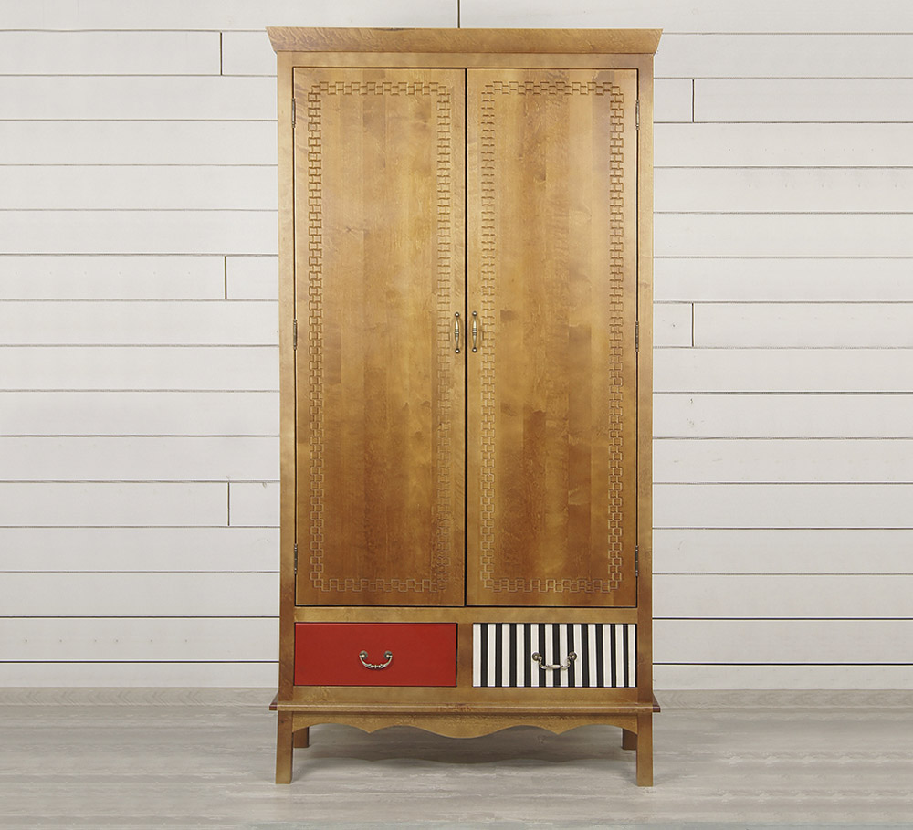 Двустворчатый шкаф с ящиками "Gouache Birch"