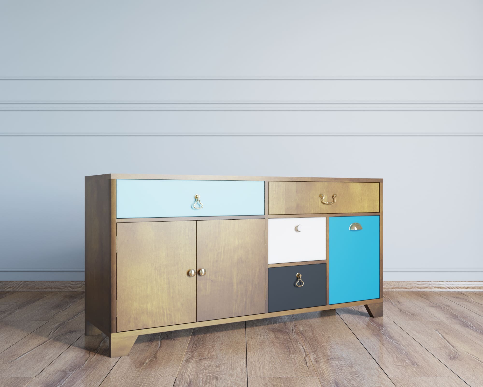 Комод большой под TV «Aquarelle»