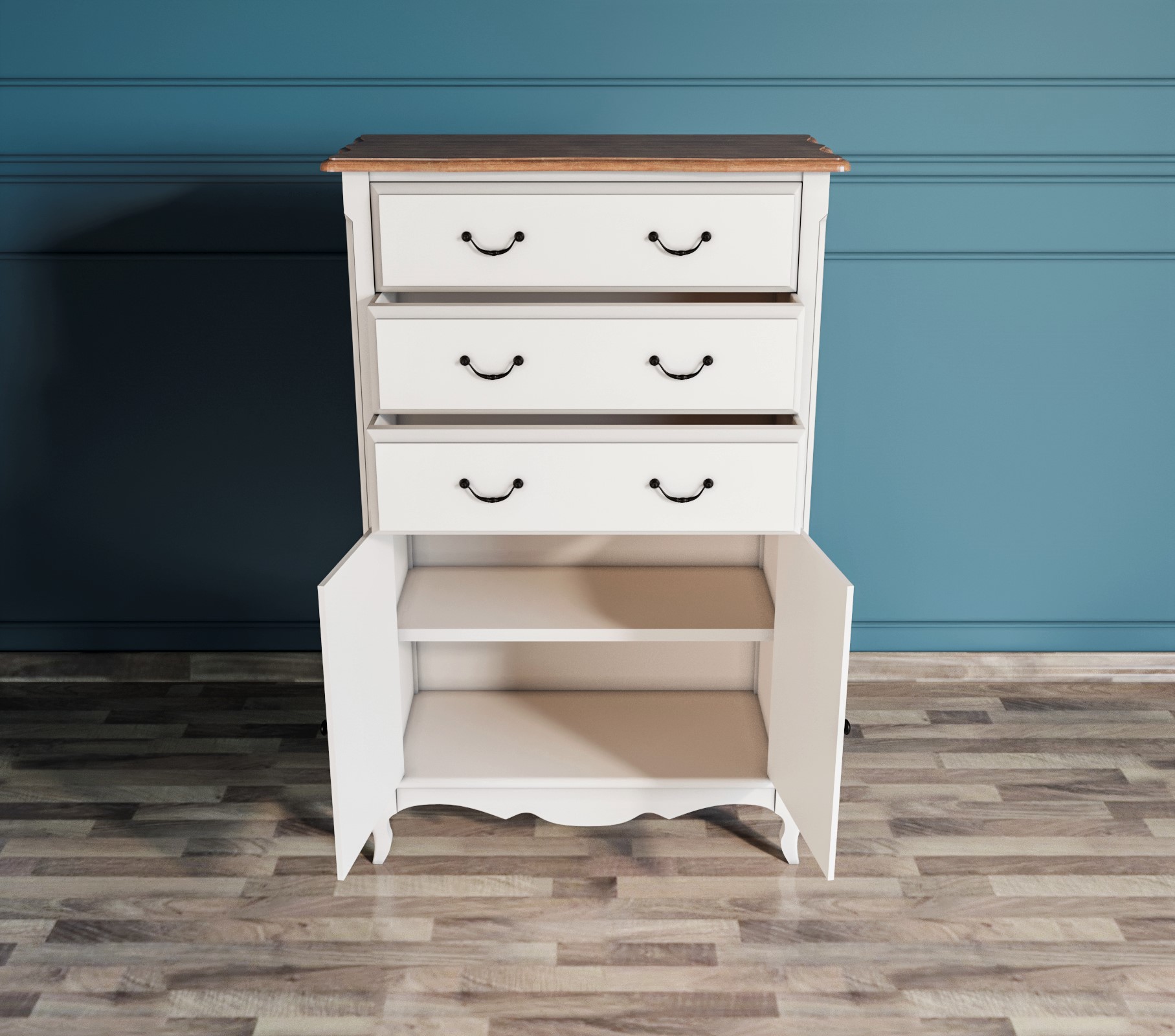 Комод мдф Leontina три ящика две дверки