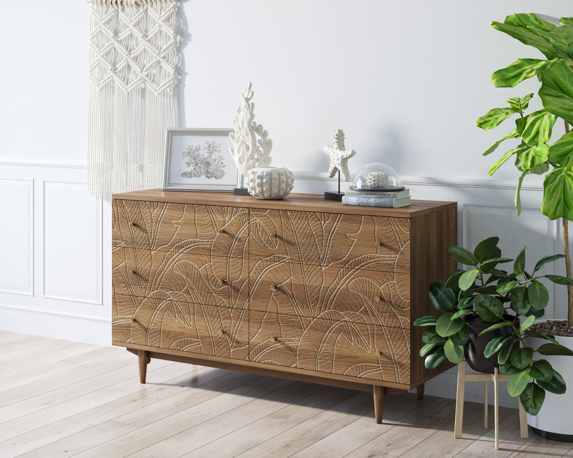 Комод с 6 ящиками мдф "Boho" джангл