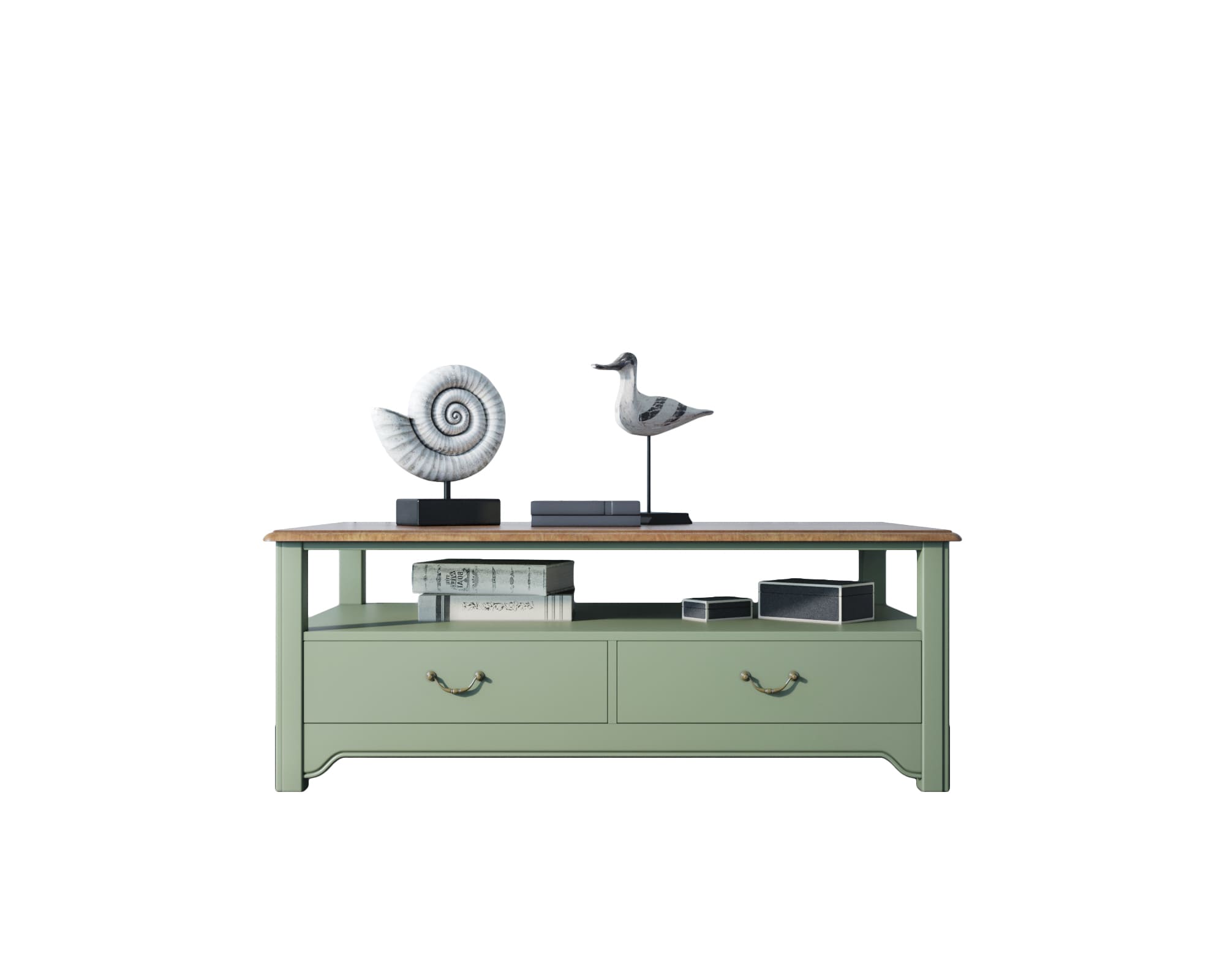 Стол из дерева в стиле Прованс журнальный "Olivia" 4 ящика.