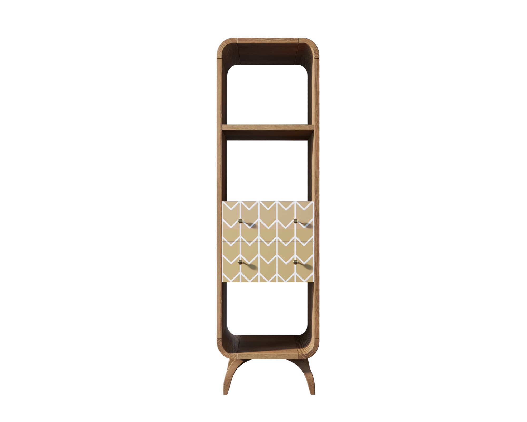 Стеллаж "Ellipse print" узкий с ящиками принт 1