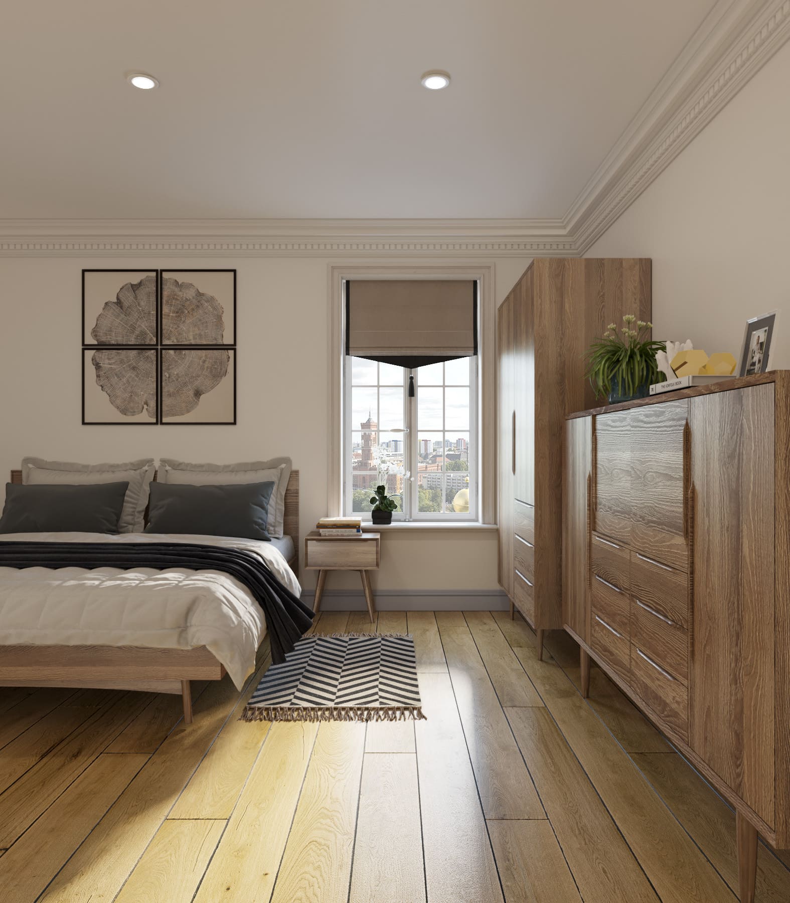 Кровать в Скандинавском стиле двуспальная "Bruni" 1600х2000