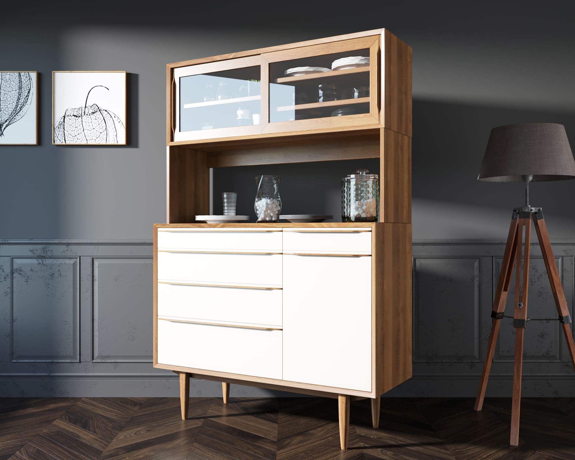 Буфет с ящиком "Bruni white"