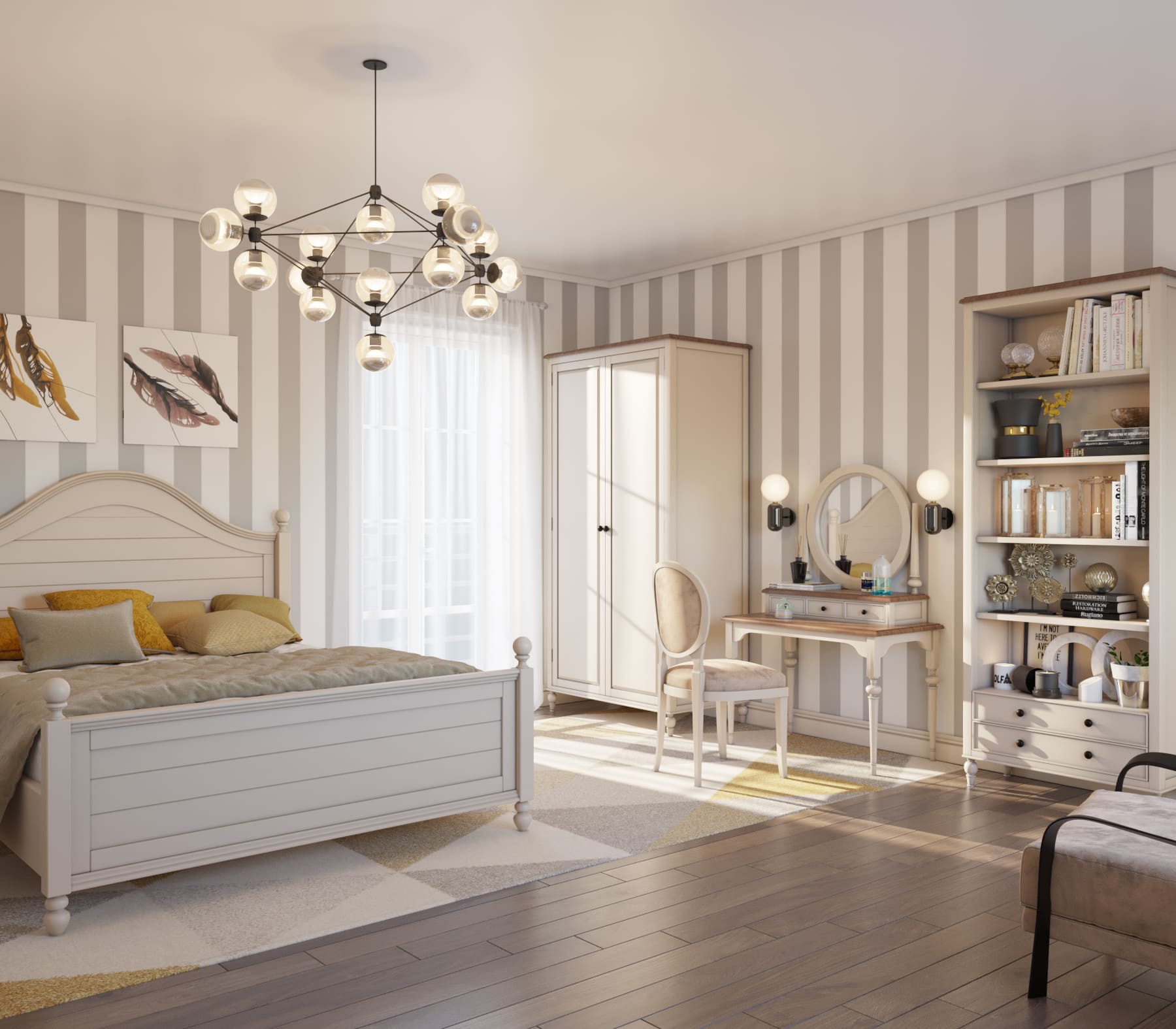 Кровать двуспальная массив "Odri" 1600х2000