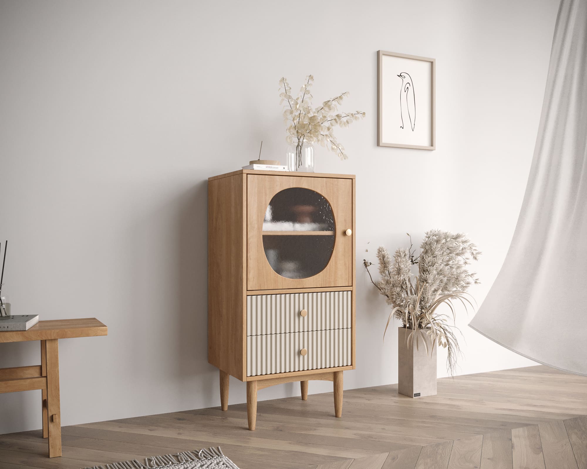 Высокая тумба "Bubble" с двумя ящиками арт BBL11