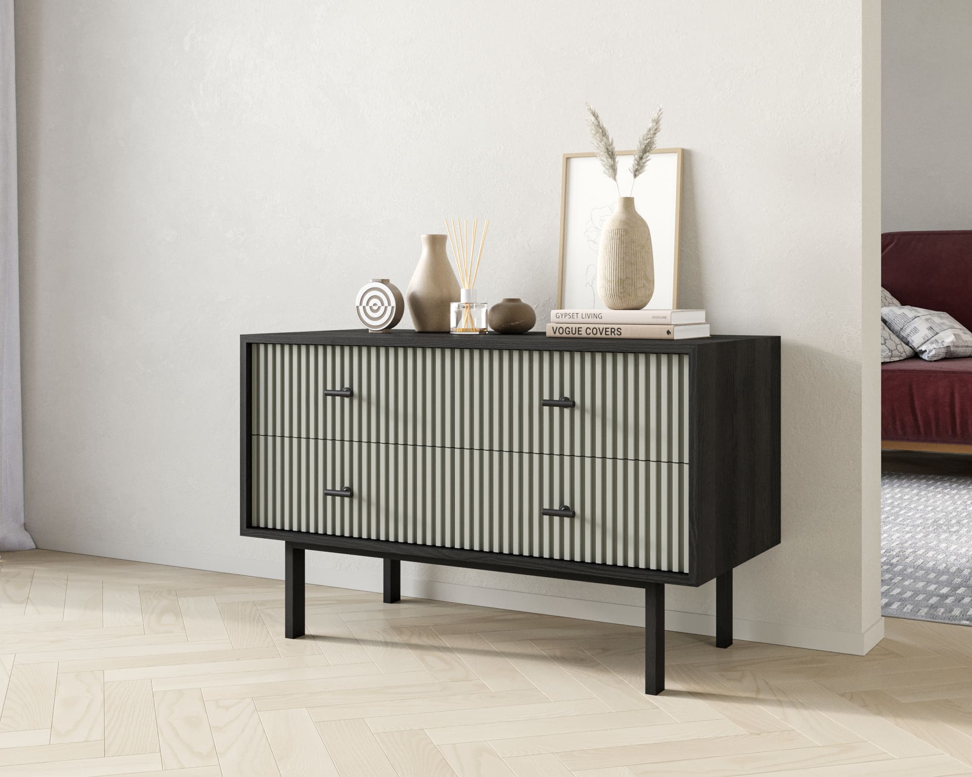 Комод с четырьмя ящиками "Emerson" арт EM05/gray/L