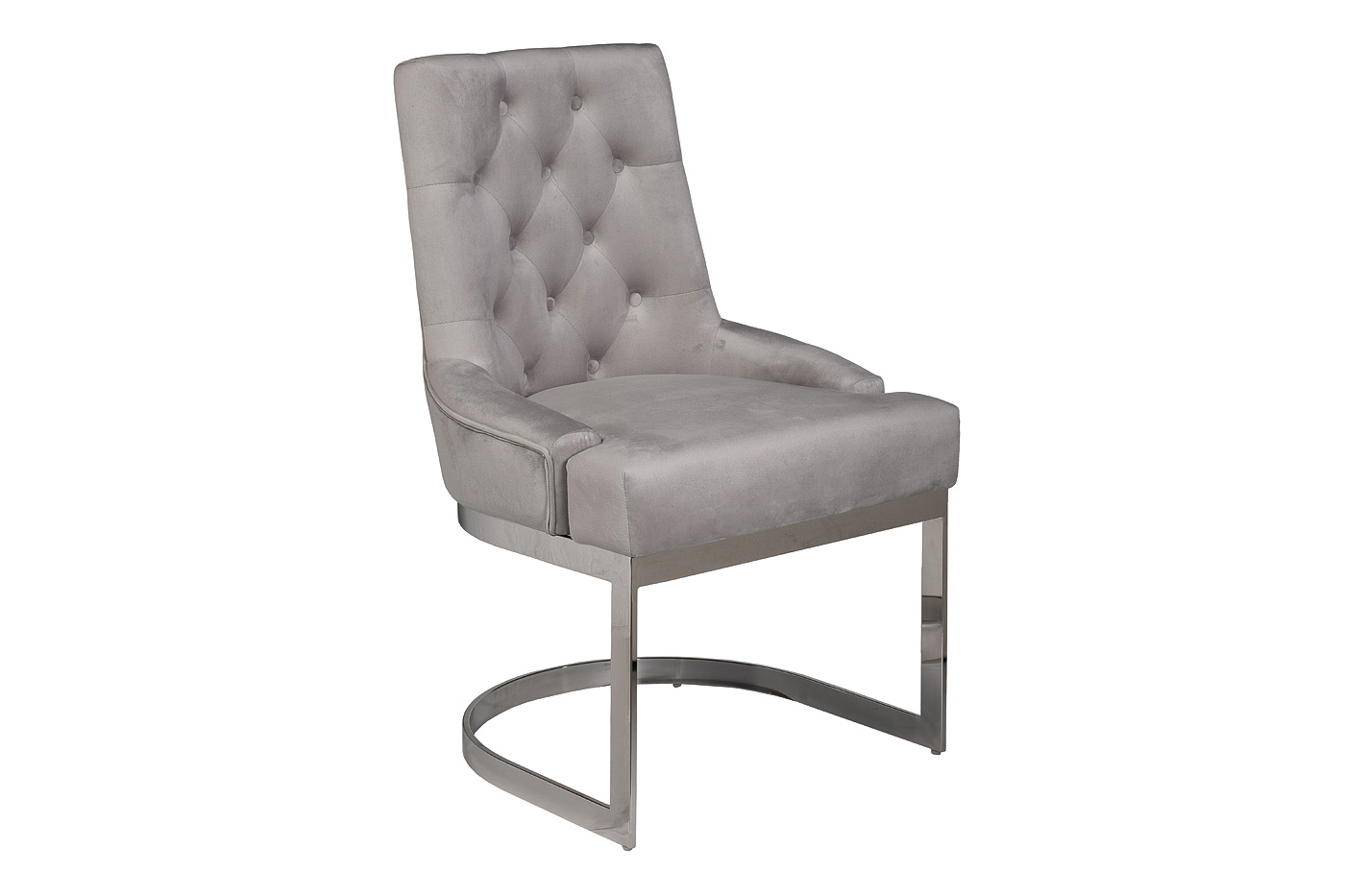 76AR-62105 Стул велюр светло-серый/хром 65*61*93см