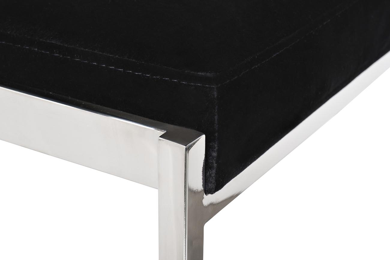 GY-B8216-BL Стул барный, велюр черный/хром 