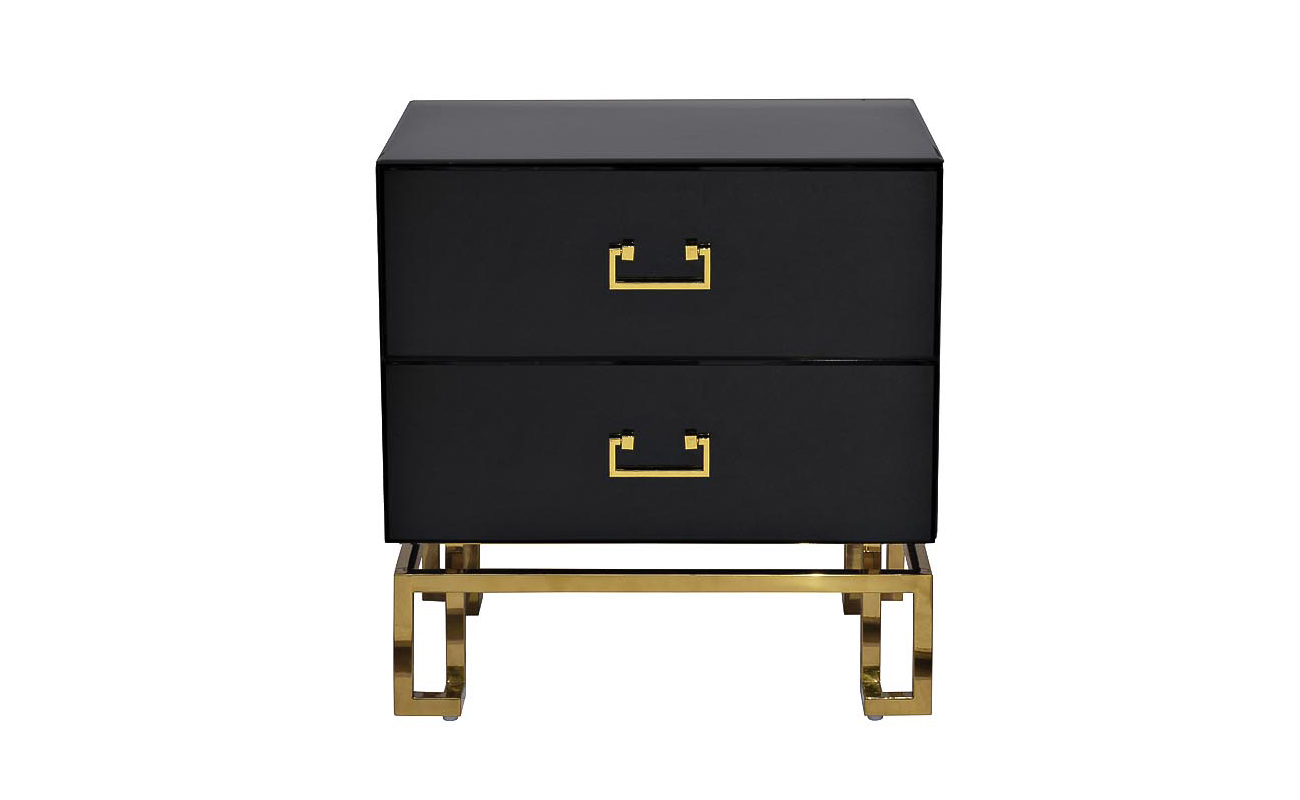 KFG059 Тумба c 2-мя ящиками черная/золото