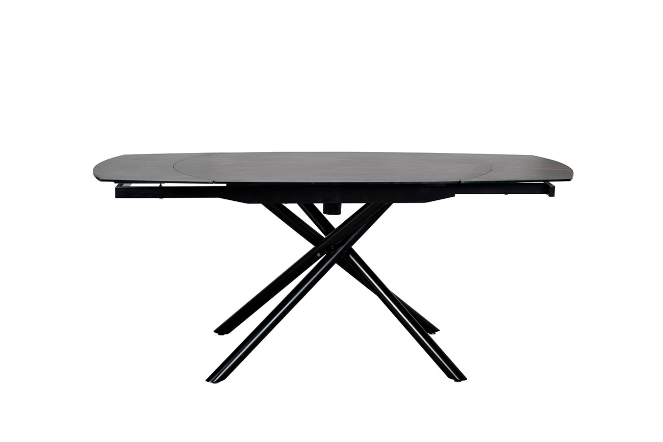 83MC-1957DT BL Стол обеденный раскл.керам.чёрный