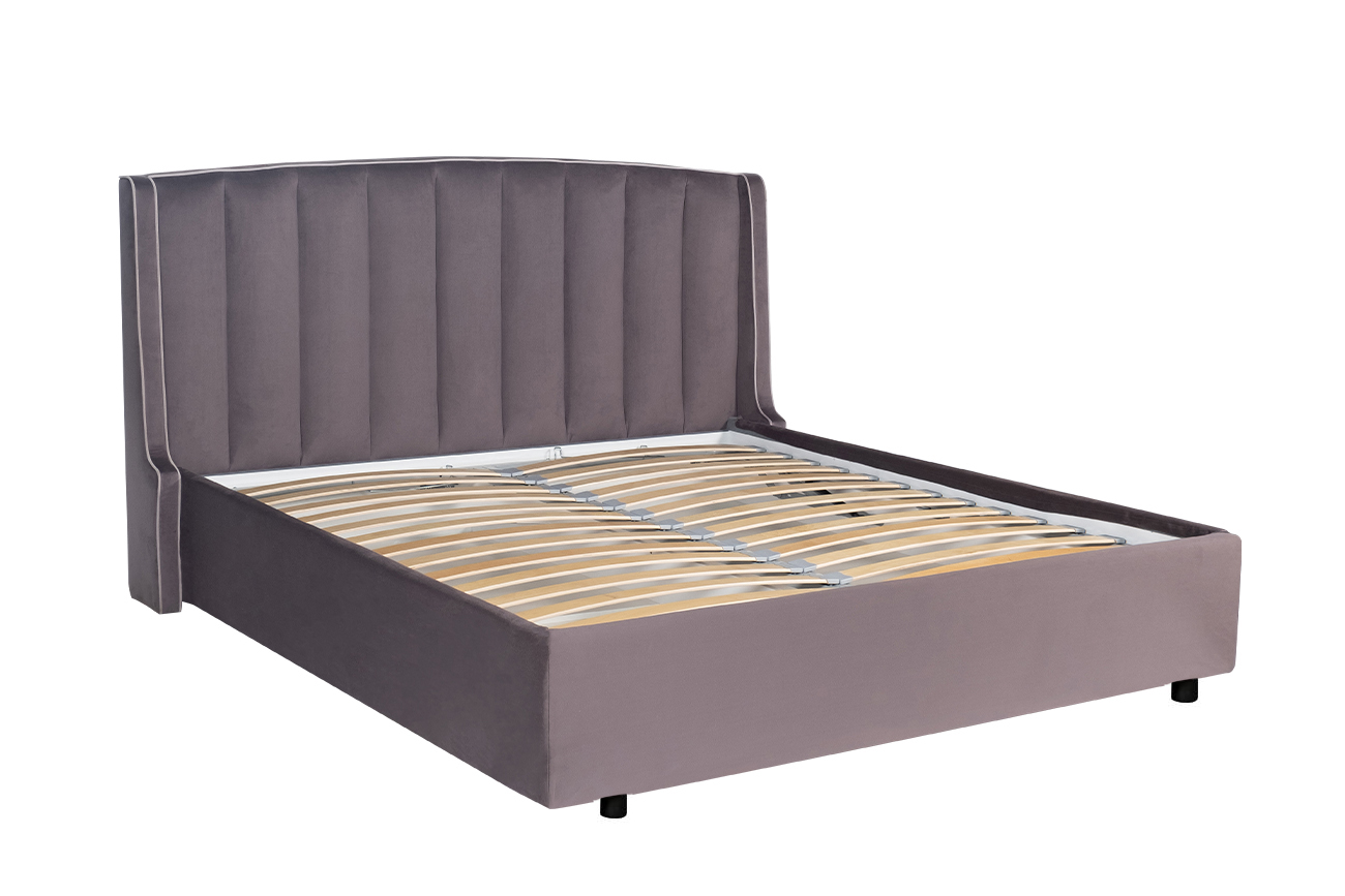 Кровать Odry c подъем.мех. велюр лилово-серый Vel19