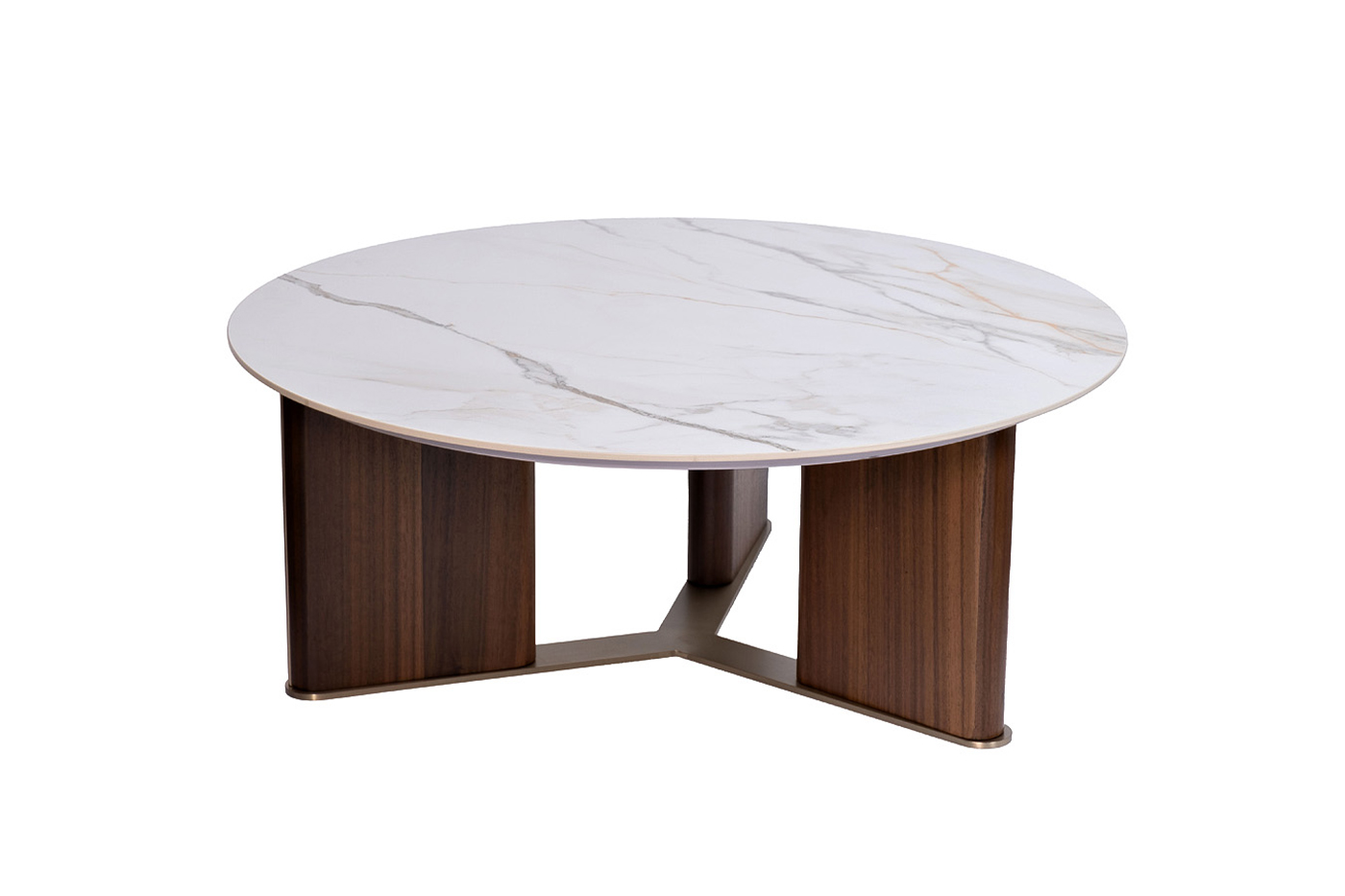 76AR-501C-STOL/ZH Стол журнальный круглый иск.камень белый