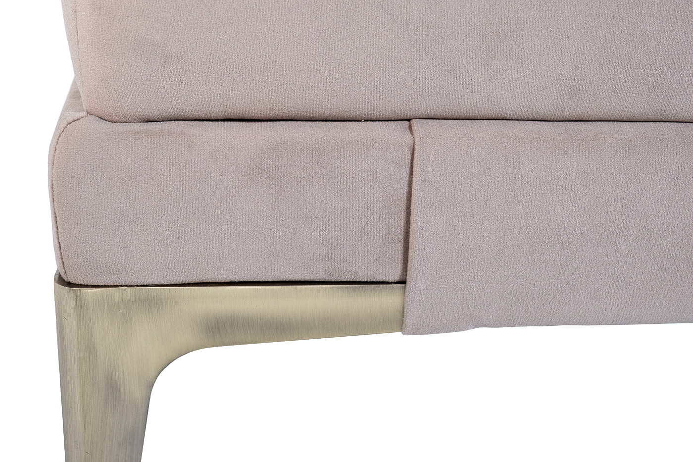 Банкетка Prima на металлических опорах, серо-бежевая Роман23 