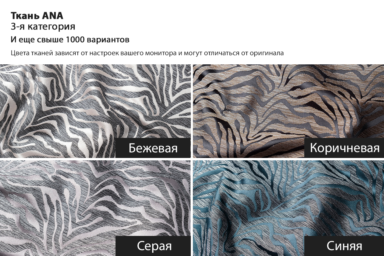 Пуф круглый Murano 80 жаккард принт синий Ana SIN