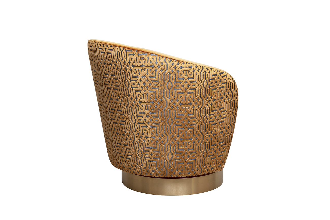 Кресло Napoli вращающееся, вельвет, принт Velv ORANG+Latt ORANG