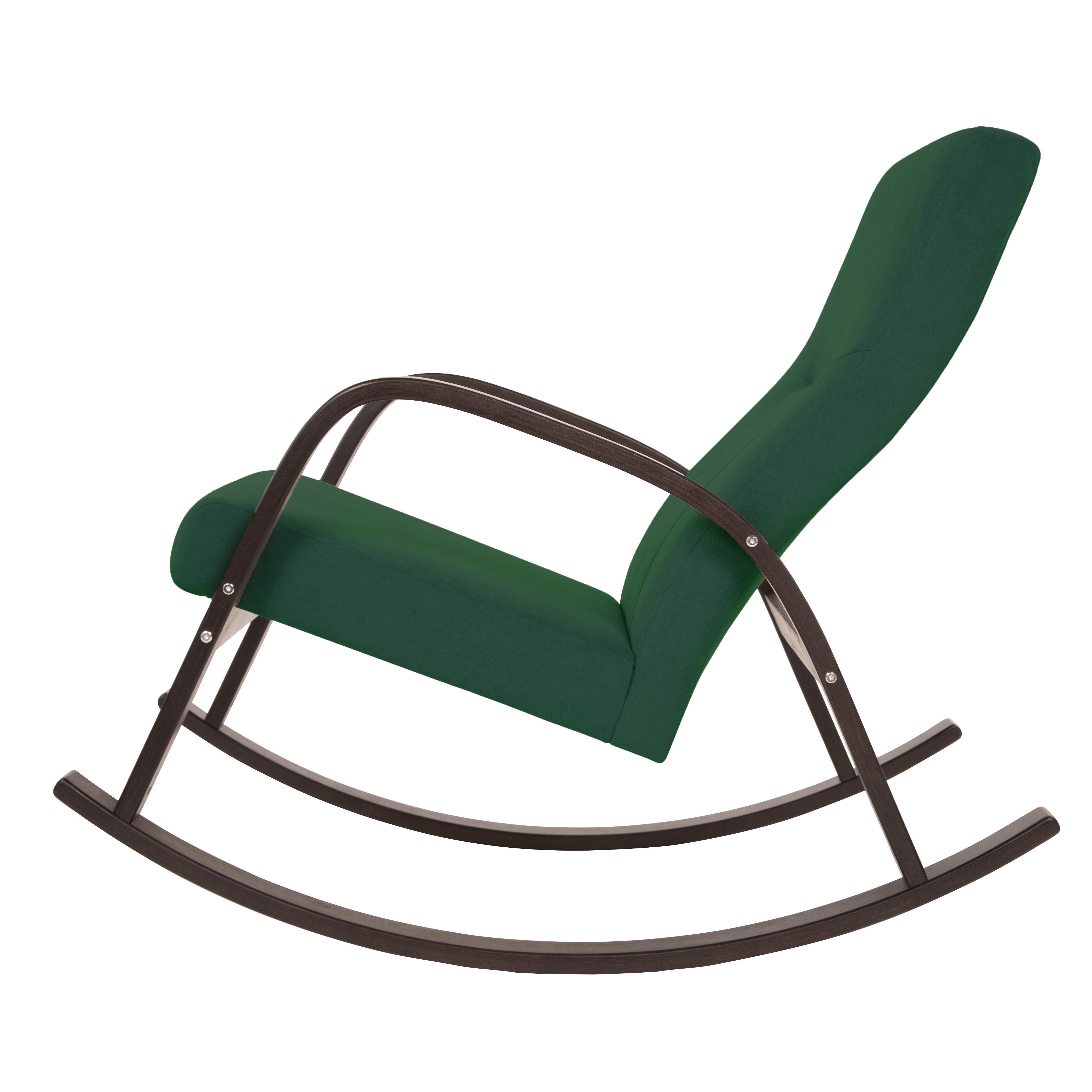 кресло-качалка Ирса  Фреш 25 зелёный каркас  Орех