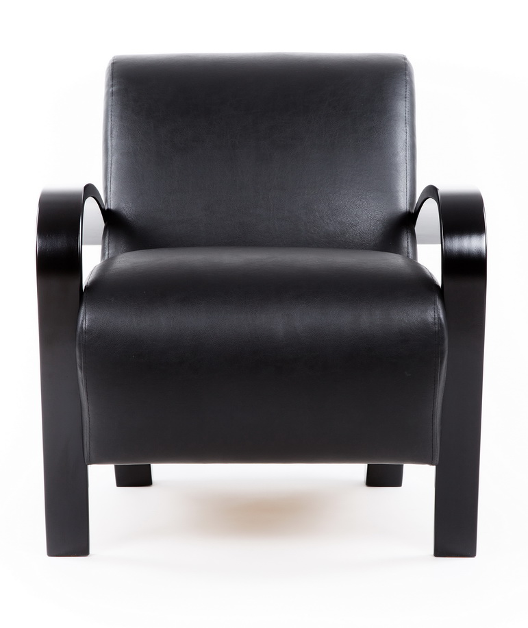 кресло Балатон Экокожа черный каркас Венге структура