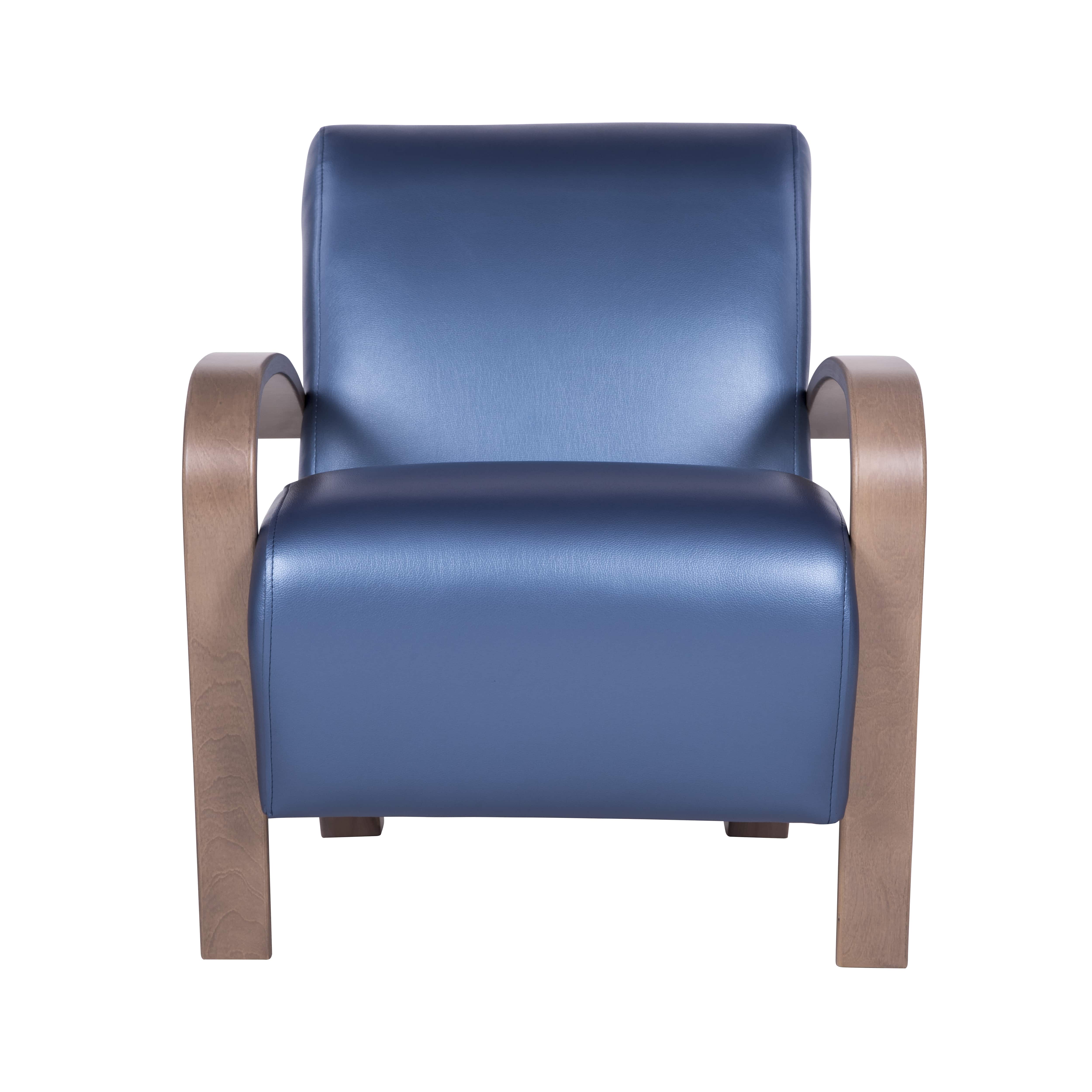 кресло Балатон Экокожа синий каркас Шимо