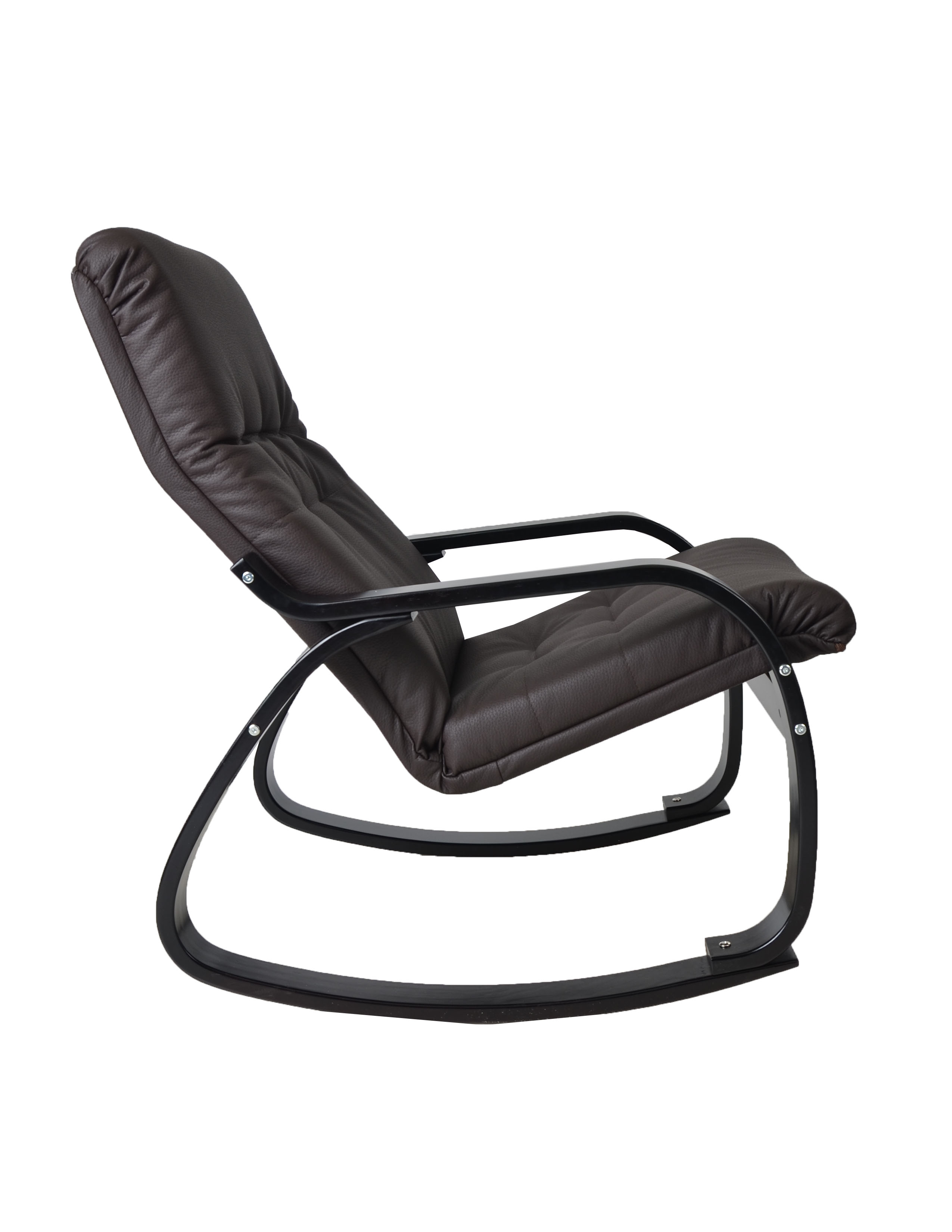  Кресло-качалка Лайма  Экокожа шоколад каркас  Венге структура