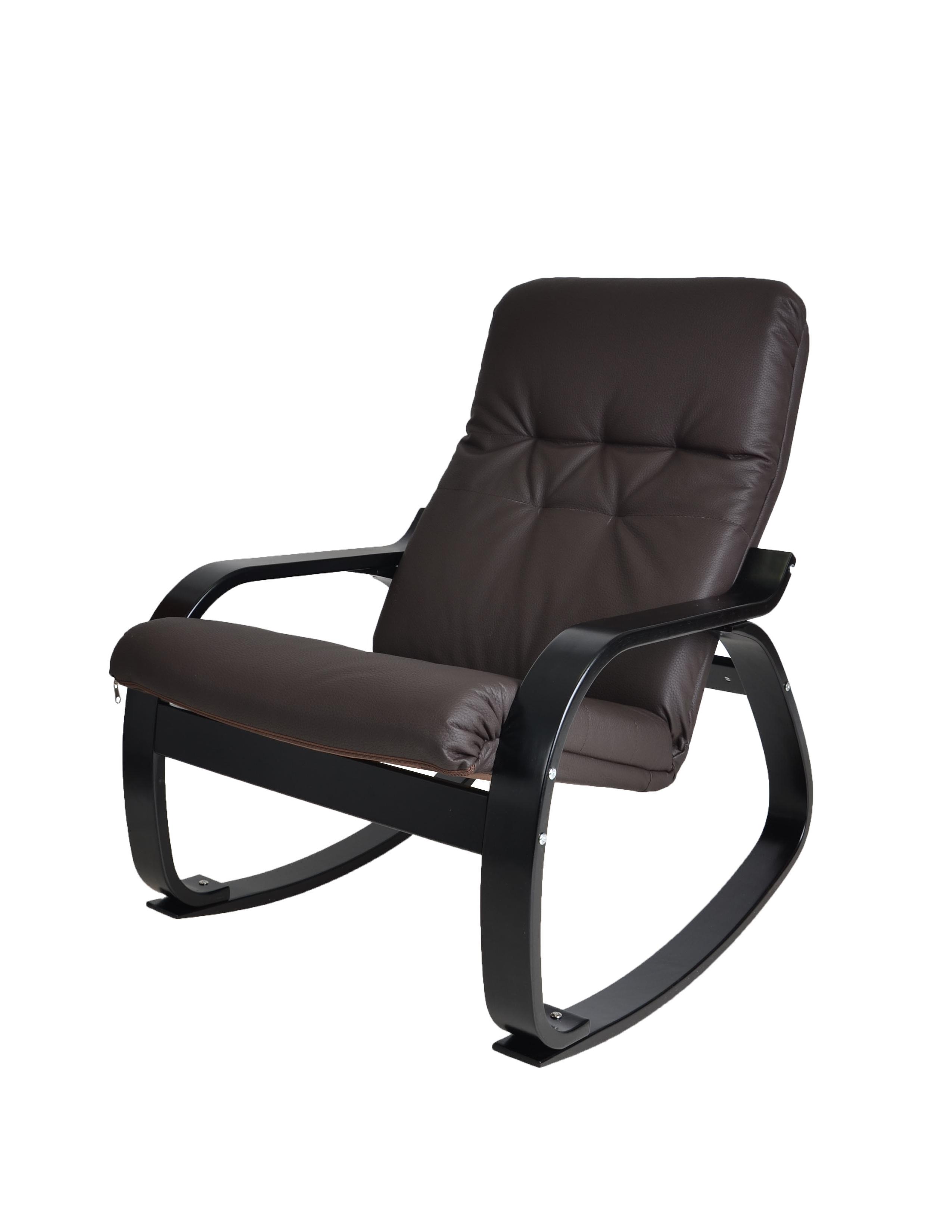  Кресло-качалка Лайма  Экокожа шоколад каркас  Венге структура