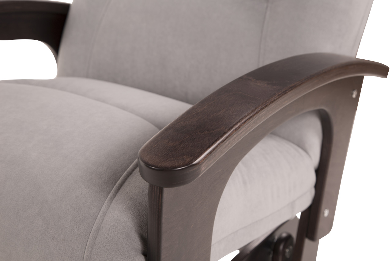 кресло-качалка глайдер Орион  Серо-голубой каркас  Орех