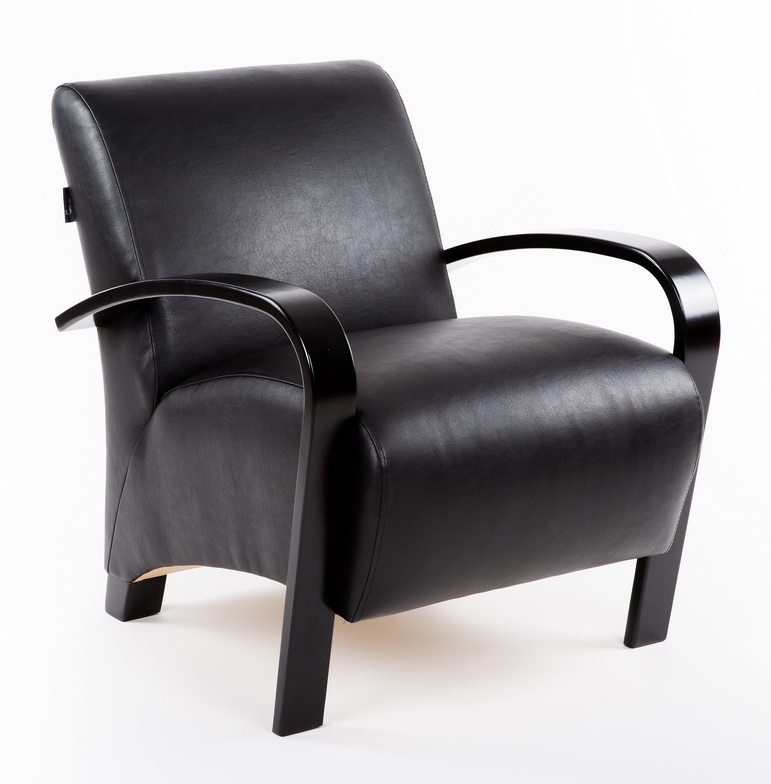 кресло Балатон Экокожа черный каркас Венге структура