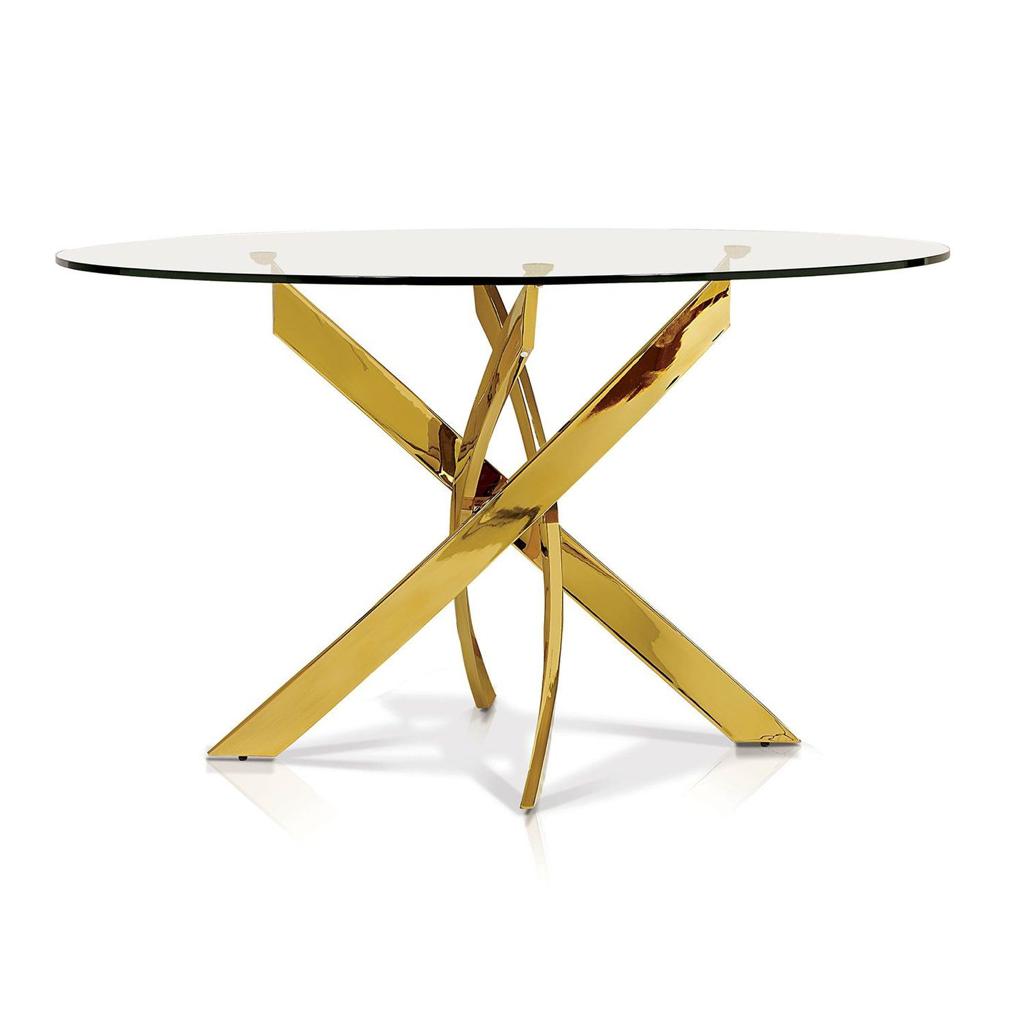 Стол обеденный Элис Силвер DT-2850, 120х120х75 см, белый мрамор