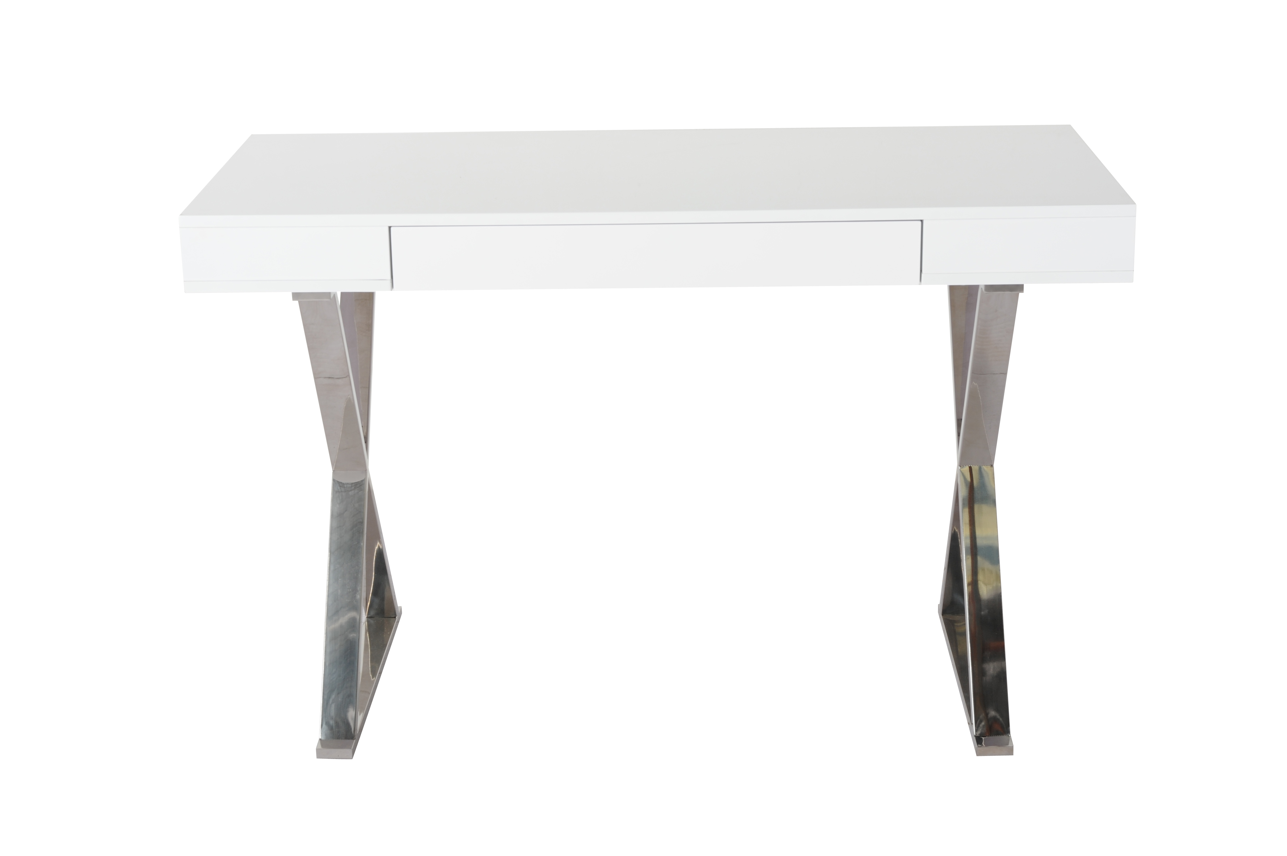 Стол-консоль Рокки MJ-001, 120х55х76 см, белый/хром