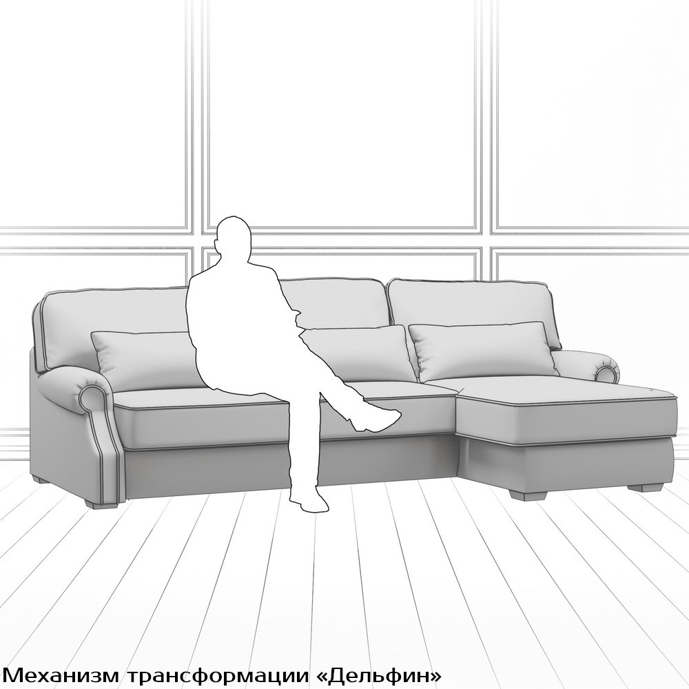 Диван Kane L (с механизмом) DKL-TR-180-K03-Ka-B18