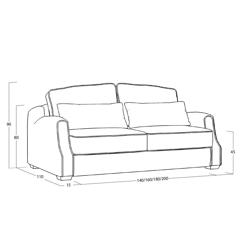 Диван Corsa (с механизмом) DCr-I-180-K03-KaB40-B18
