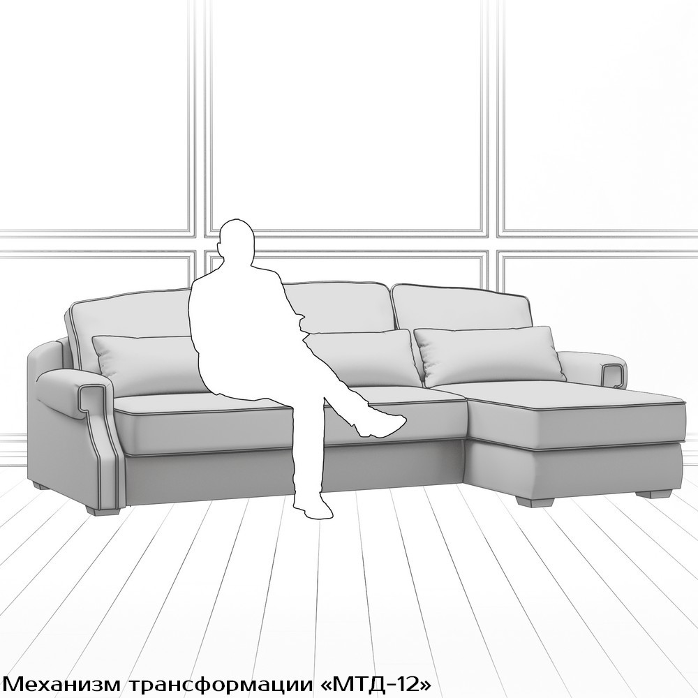 Диван Quadra (с механизмом) DQo-TR-180-K03-Ka-B18