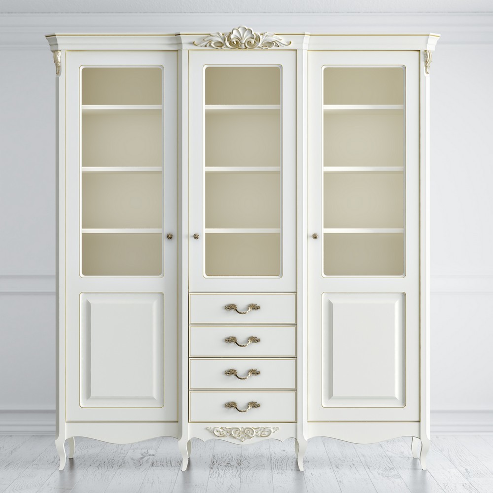 Библиотека 3 двери с ящиками 