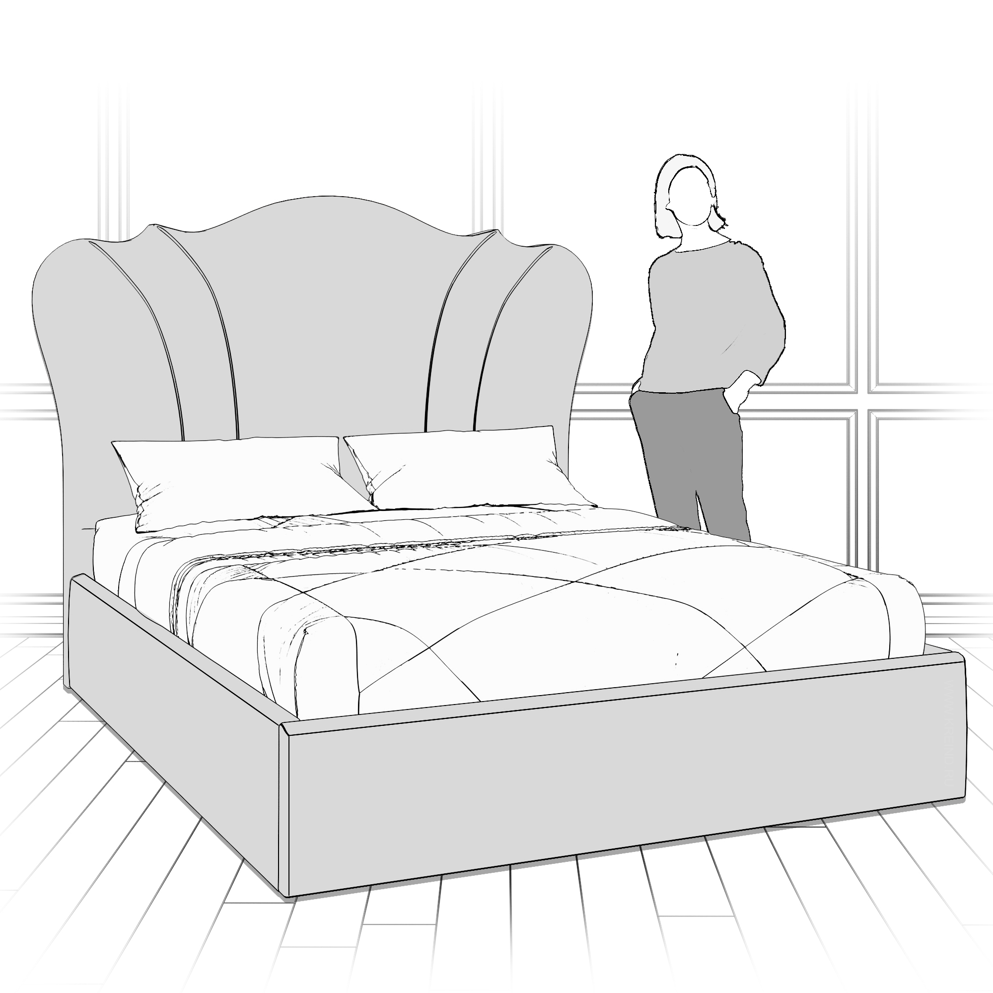 Кровать с подъемным механизмом K60-1600-B05