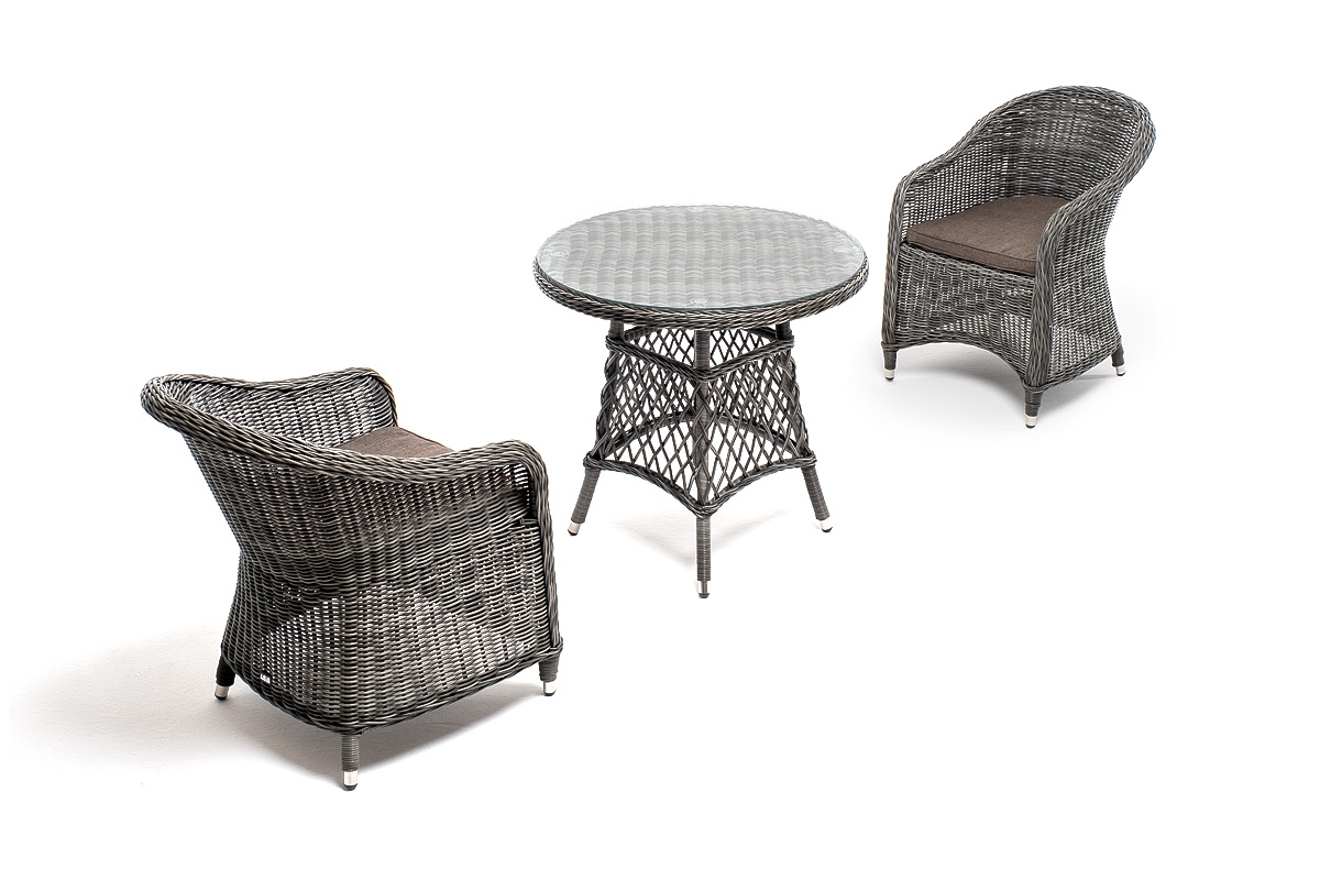 "Эспреззо–80 R" обеденная группа плетеная, цвет графит