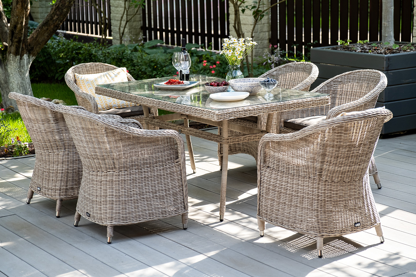 "Эспреззо" обеденная группа плетеная, цвет бежевый