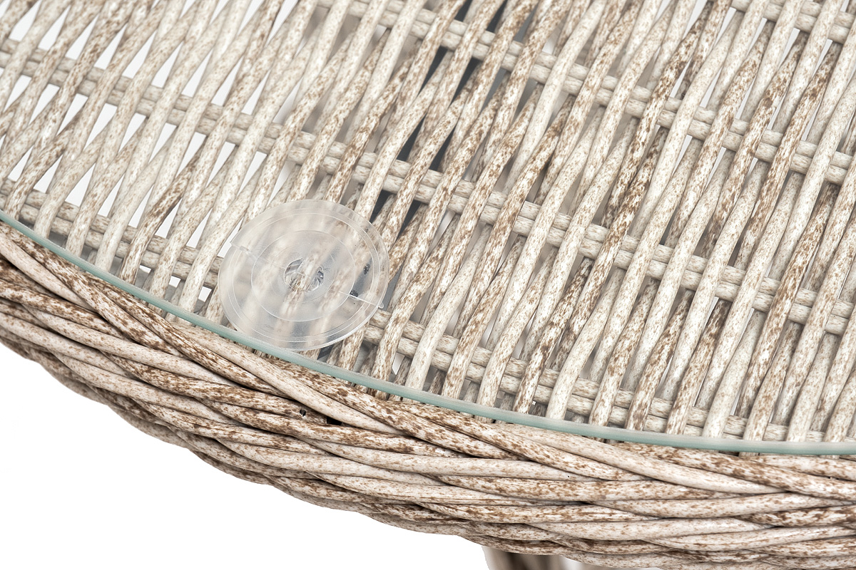 "Эспреззо" плетеный круглый стол, диаметр 80 см, цвет бежевый