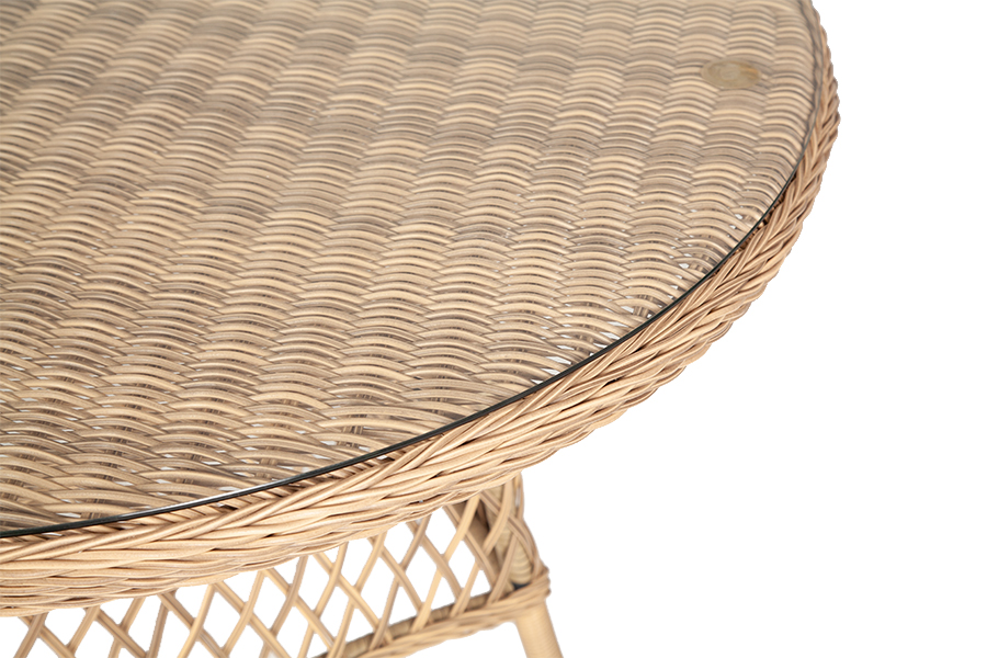 "Эспреззо" плетеный круглый стол, диаметр 118 см, цвет соломенный