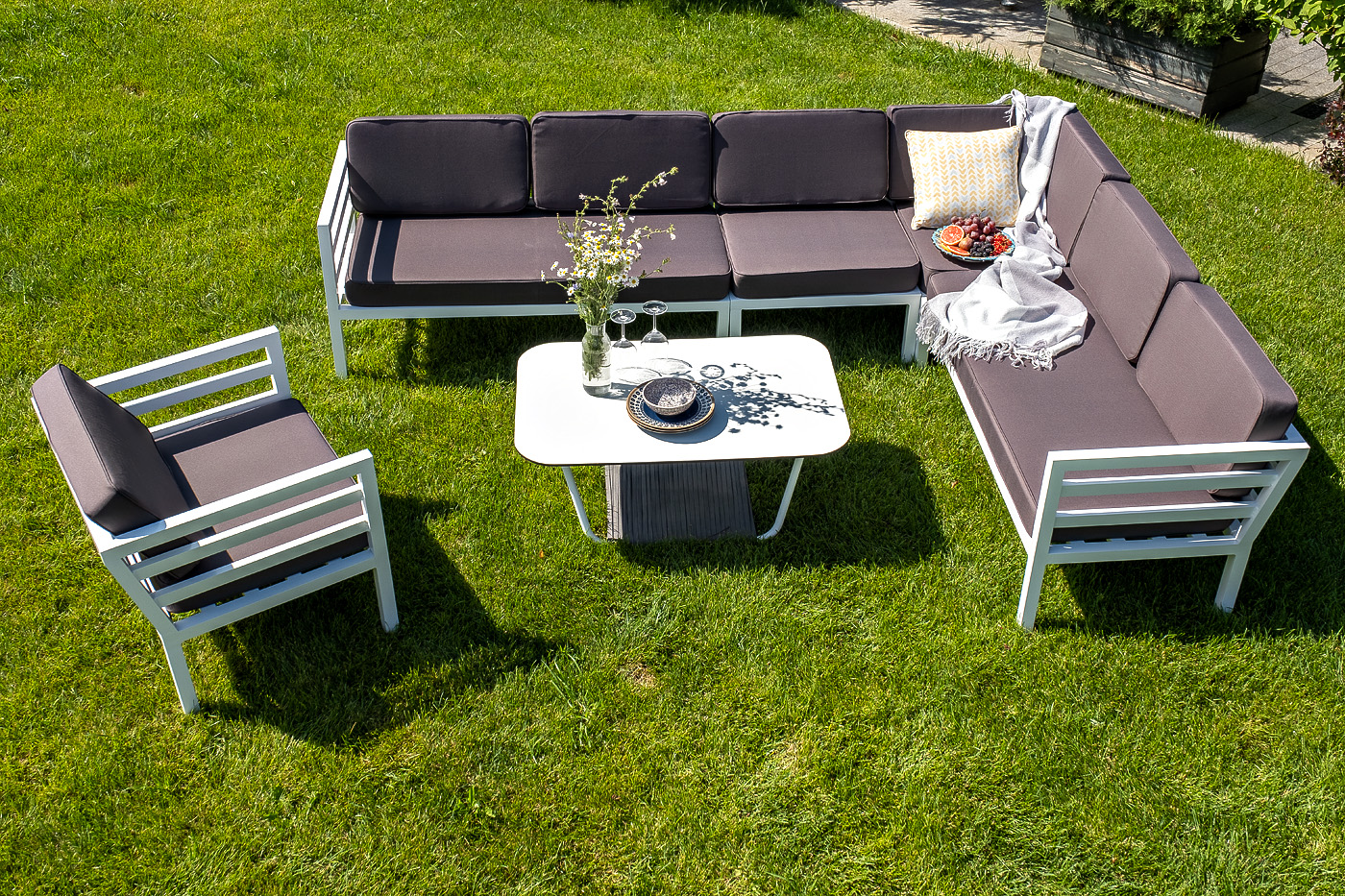 "Глорианте" модуль диванный центральный, каркас из алюминия 