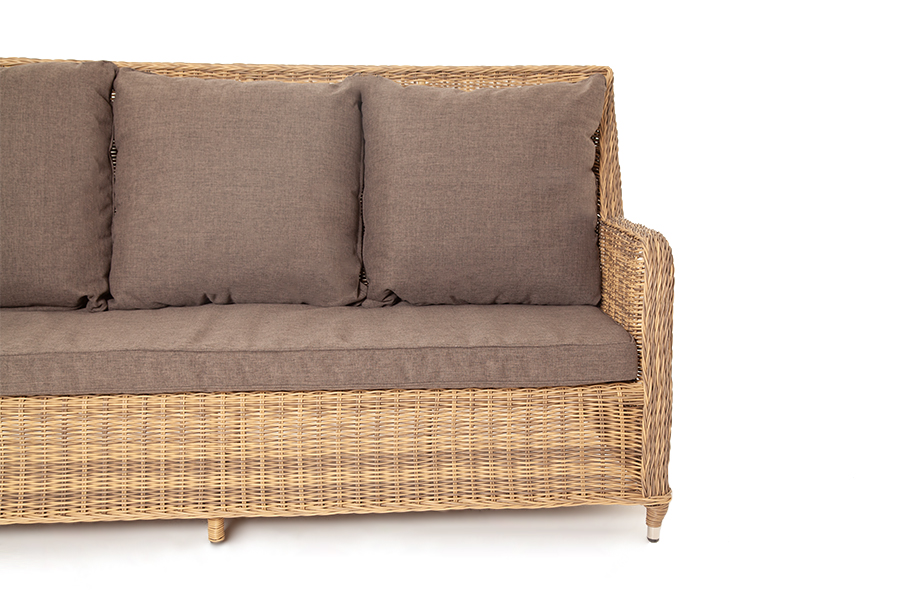 "Глиссандо" диван трехместный из искусственного ротанга, цвет соломенный