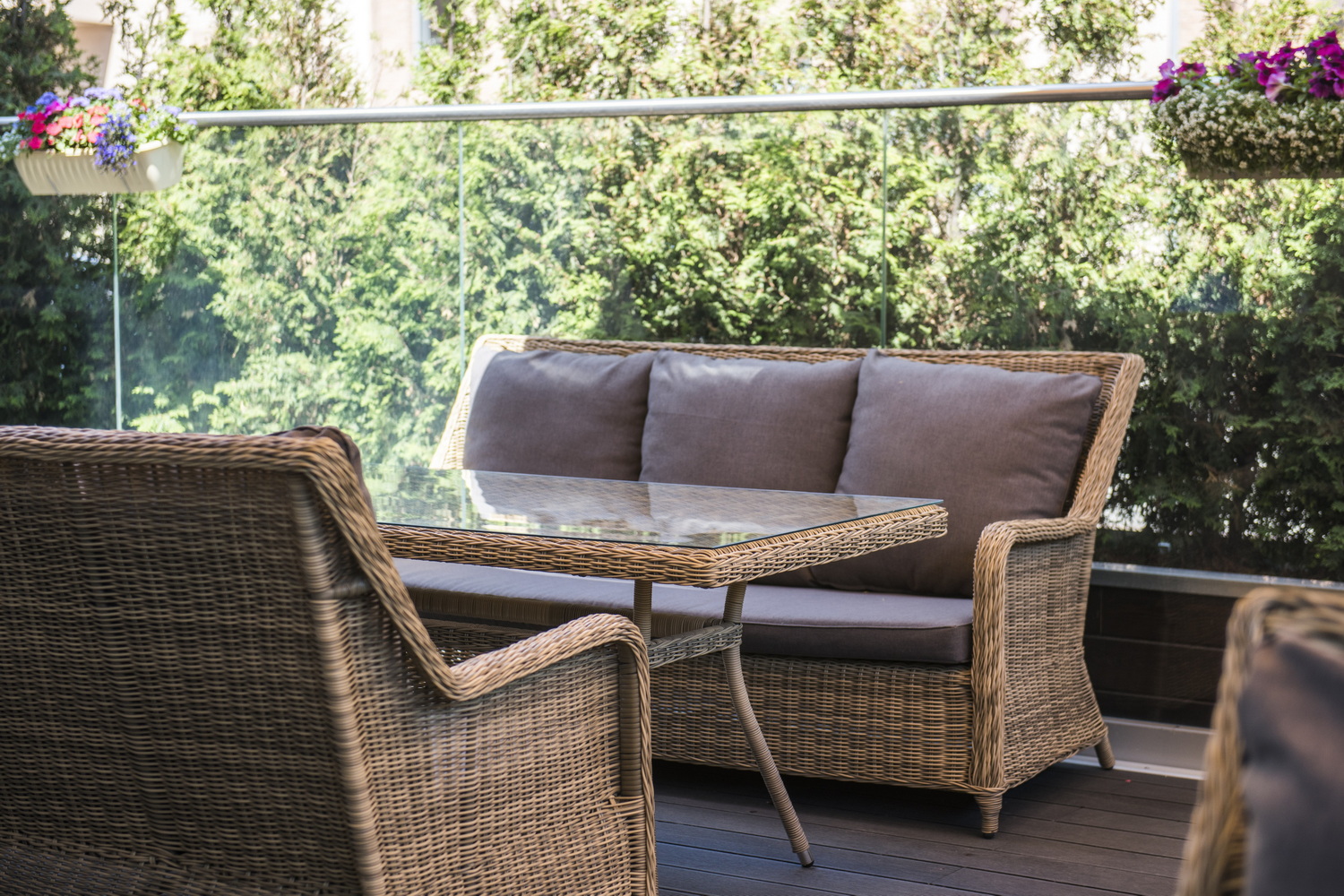 "Глиссандо" диван трехместный из искусственного ротанга, цвет соломенный